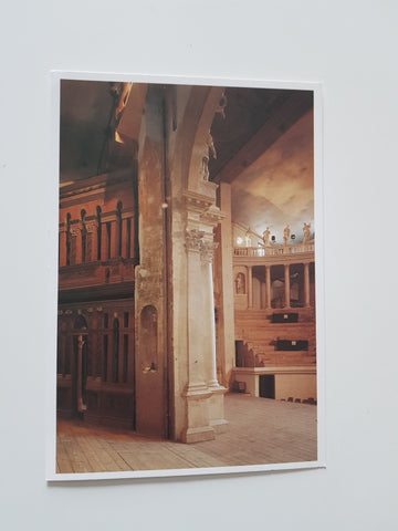 AK Vicenza. Teatro Olimpico, Veduta delle scene scamozziane della cavea e dell'esedra.