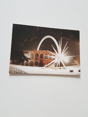 AK Verona Natale in Arena. la stella cometa archiscultura. Simbolo della Rasegna internazionale del Presepio nell'arte e nella tradizione.