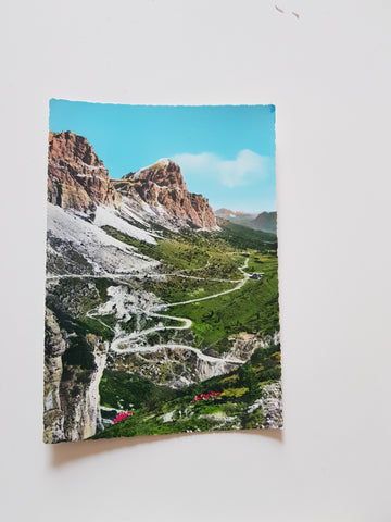 AK Cortina - Strada delle Dolomiti al Passo Falzarego verso le Tofane.