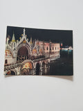 AK Venezia. Basilica di S. Marco - Palazzo Ducale - Isola S. Giorgio Notturno.