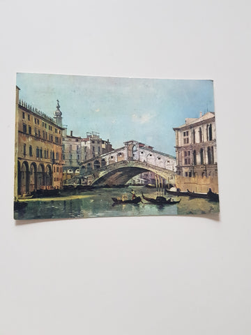 AK Venezia - Il Ponte di Rialto. Ippolito Caffi. Museo d'arte moderna. Ca'Pesaro.
