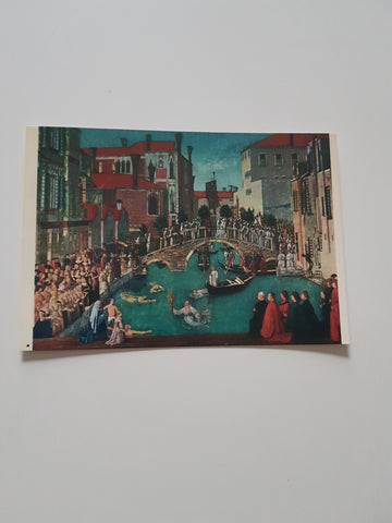 AK Venezia. Gentile Bellini:  Miracolo della Reliquia della S. Croce caduta nel Canale di S. Lorenzo. Gallerie dell'Accademia.