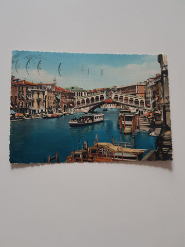 AK Venezia. Ponte di Rialto e Albergo Marconi.