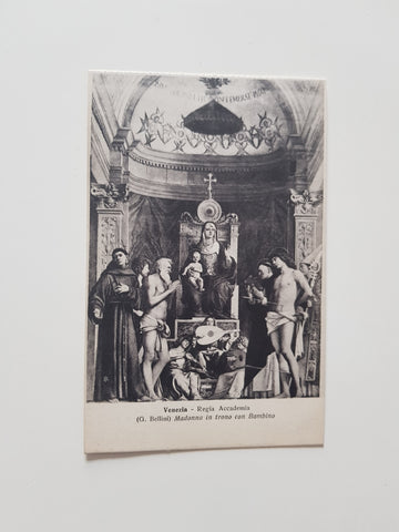 AK Venezia - Regia Accademia (G. Bellini) - Madonna in trono con Bambino.