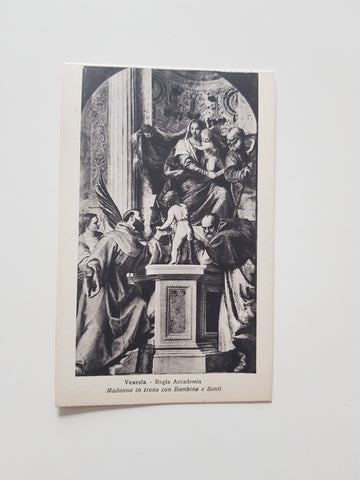 AK Venezia - Regia Accademia Madonna in trono con Bambino e Santi.