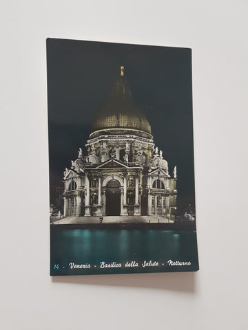 AK Venezia - Basilica delle Salute. Notturno.