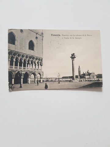 AK Venezia. Piazzetta con la colonna di S. Marco e l'isola di S. Giorgio.