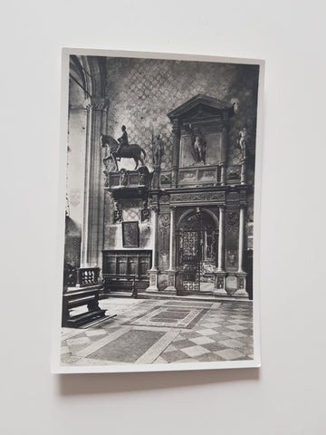 AK Venezia - Basilica di S. Maria Gloriosa dei Frari. Monumento a Benedetto Pesaro e Monumento equestre in legno a Paolo Savelli.