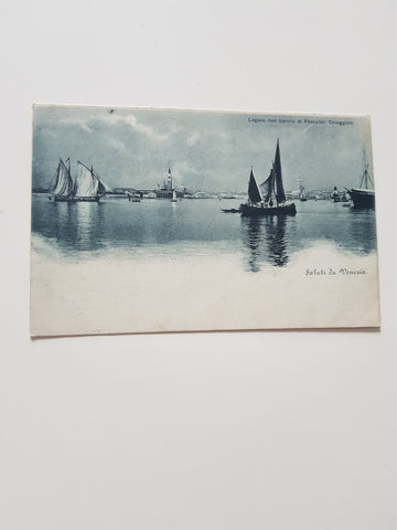 AK Saluti da Venezia. Laguna con barche di Pescatori Chioggiotti.
