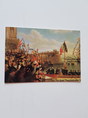 AK Trieste - Castello di Miramare. La partenza di Massimiliano per il Messico.