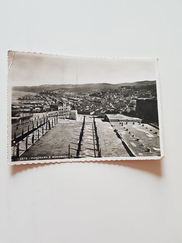 AK Trieste. Panorama e Monumento ai Caduti.