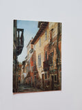 AK Muggia Casa Veneta di Via Oberdan (Quadro ad olio di Aldo Bressanutti)