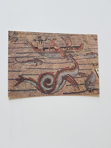 AK Aquileia. Basilica di Popo. Mosaico pavimentale. (Giona ingoiato dal drago Marino)