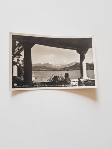 AK Klagenfurt Wörthersee. Blick von der Schrottenburgterrasse auf Koschutta. (1931)