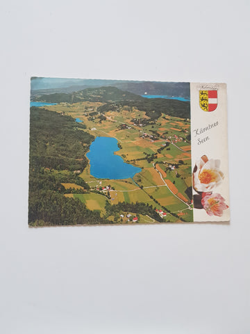 AK Blick auf Rauschelesee, Keutschacher See, Wörther See und Pyramidenkogel.