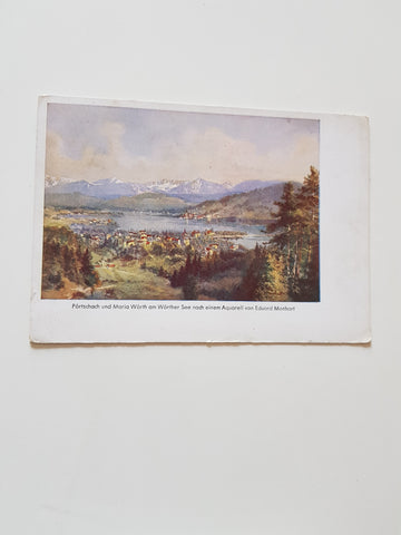 AK Pörtschach und Maria Wörth am Wörther See nach einem Aquarell von Eduard Manhart.
