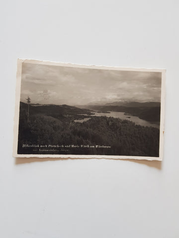 AK Höhenblick nach Pörtschach und Maria Wörth.