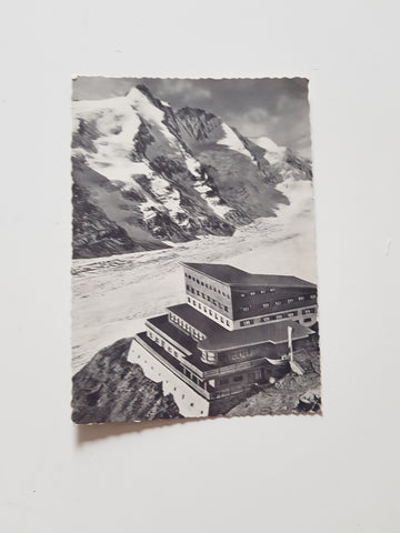 AK Hotel Franz Joseph Haus mit Großglockner und Pasterzengletscher.