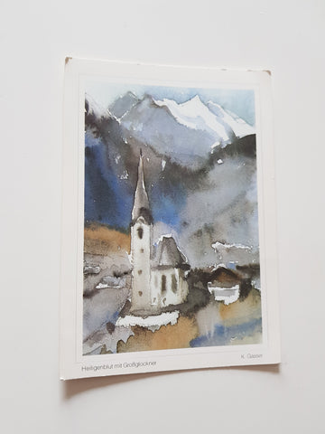 AK Heiligenblut am Großglockner. (Aquarell von K. Gasser)