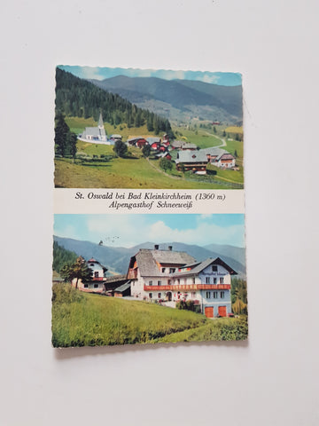 AK St. Oswald bei Bad Kleinkirchheim. Alpengasthof Schneeweiß.