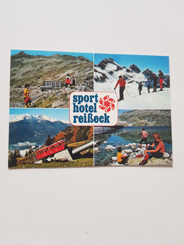 AK Sporthotel Reißeck. Hohe Leier, Reißeckbahn mit Kreuzeckgruppe. Großer Mühldorfer See.