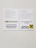 Werbe-Karte Mooskirchen. Buschenschank-Brennerei Bauer. Rubmannsberg 19.