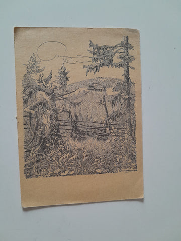 AK Blick auf Roseggers Geburtshaus. Nach einer Federzeichnung von Prof. Adolf Brunnlechner, Graz.