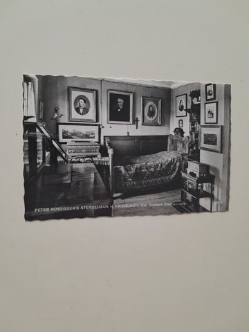AK Peter Rosegger's Sterbehaus in Krieglach. Des Dichters Sterbezimmer.