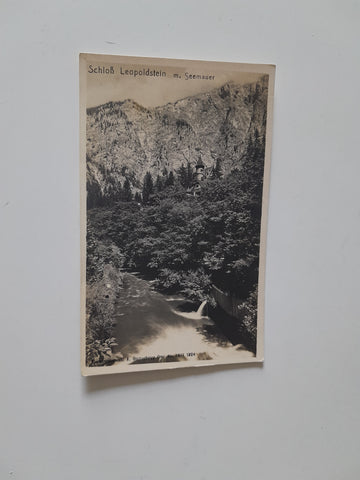 AK Schloß Leopoldstein mit Seemauer. (1924)