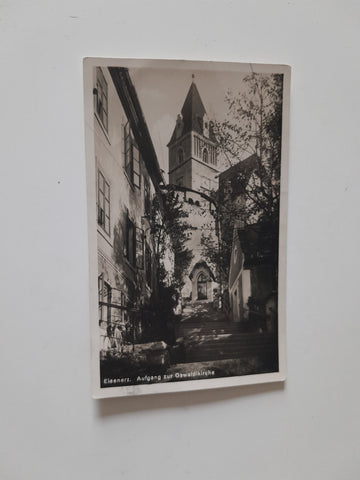 AK Eisenerz. Aufgang zur Oswaldikirche. (1927)