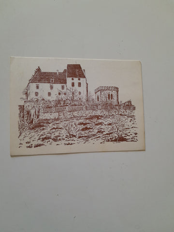 AK Schloß Seggau bei Leibnitz - Südansicht mit Glockenturm. Federzeichnung Alexander Böhm.