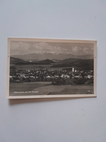 AK Völkernmarkt mit Koralpe.