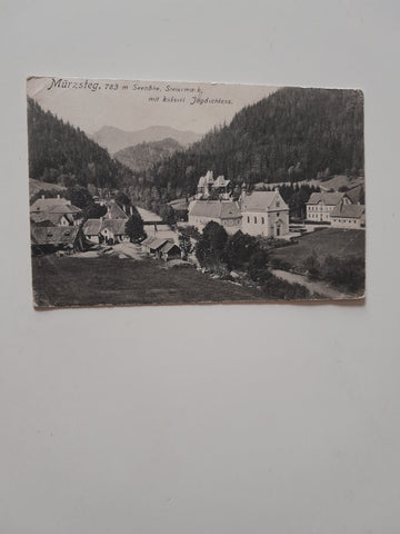 AK Mürzsteg mit kaiserl. Jagdschloss. (1910)