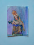 AK Pfarr- und Wallfahrtskirche Frauenberg - Maria Rehkogel. Gnadenstatue am Hochaltar. Aquarell von Brigitte Szyszkowitz.