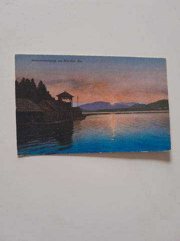 AK Sonnenuntergang am Wörthersee. (1925)