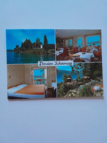 AK Velden am Wörthersee. Frühstückspension Schoenegg. Johann Kleber, Auen 70.