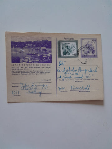 Postkarte Velden am Wörthersee.