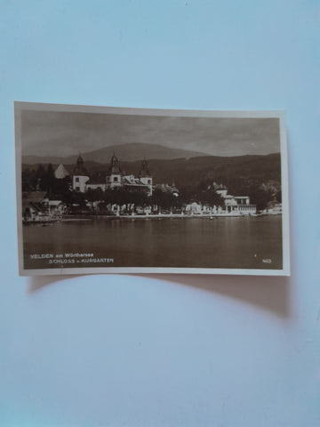 AK Velden am Wörthersee. Schloss und Kurgarten. (1924)