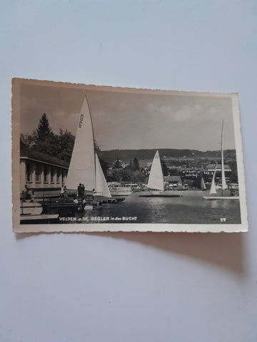 AK Velden am Wörthersee. Segler in der Bucht.
