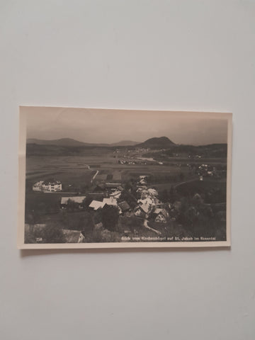 AK Blick vom Kirchenhügel auf St. Jakob im Rosental.