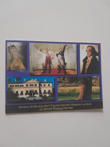 AK Schöne Grüße aus dem Figurencabinett Madame Lucrezia im Schloß Rosegg. Rosegg 1.