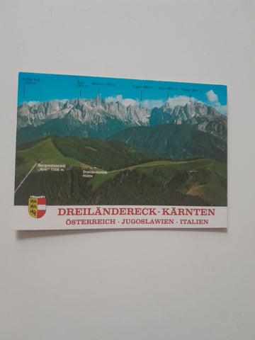 AK Dreiländereck. Österreich - Jugoslawien - Italien.