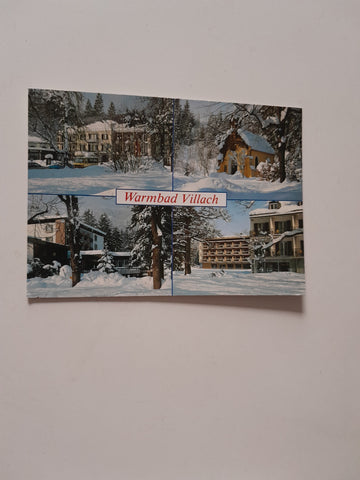 AK Warmbad Villach im Winter.