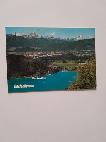 AK Ossiachersee gegen Villach und die julischen Alpen.