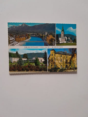 AK Draustadt Villach. St. Martiner Kirche, Lehrlingsheim und Schloß Dinzl.