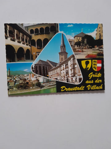 AK Grüße aus der Draustadt Villach.