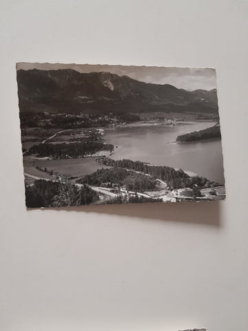 AK Blick vom Tabor auf den Faakersee.