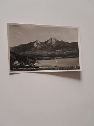 AK Egg am Faakersee, Hotel Aschgan mit Mittagskogel. (1933)