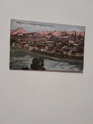 AK Villach mit den Karawanken, Mittagskogel. (1915)