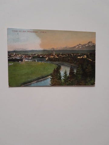 AK Villach mit dem Mittagskogel. (1907/08)